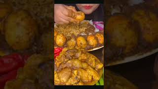 Chickenpot kalegi and eggcurry with ricemukbang mukbangeatingshowasmr streetfoodIndian shorts [upl. by Felix]