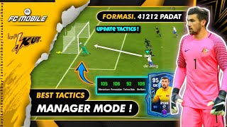 🔴 Manager Mode  NEW UPDATE Taktik Formasi 41212 Padat❗Review MATHEW RYAN OVR 92 Up To 95 FC Mobile [upl. by Ydor]