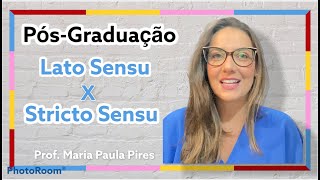 PósGraduação Lato Sensu X Stricto Sensu I Entenda as diferenças [upl. by Honeywell]