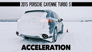 Porsche Cayenne Turbo S 2015 Acceleration on Snow [upl. by Lavinia]