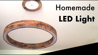 Homemade LED ring Pendant Light from reclaimed wood [upl. by Aihseket]