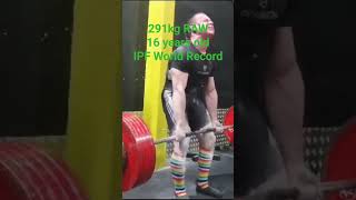 Lift of the week 291kg raw deadlift at 16 years ago is an unofficial IPF WR lightweight deadlift [upl. by Stanway]