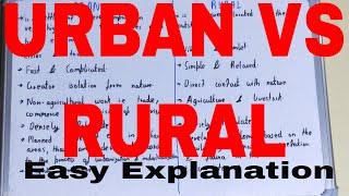 Urban vs RuralDifference between urban and ruralUrban and rural areas differenceRural and Urban [upl. by Nylissej]