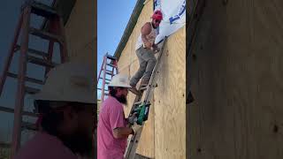 Siding tinyhome woodworking viralvideo [upl. by Orelie734]