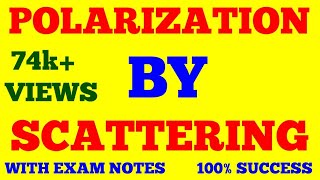 POLARIZATION BY SCATTERING  POLARISATION BY SCATTERING  WAVE amp OPTICS  WITH EXAM NOTES [upl. by Ardnajela6]