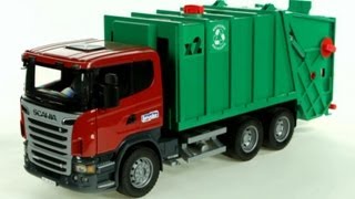 Scania RSeries Garbage Truck Bruder 03561  Muffin Songs Toy Review [upl. by Airamanna]