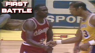 1984 Rookie Michael Jordan First Game vs Magic Johnson amp Kareem AbdulJabbar [upl. by Sadella]