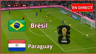 Paraguay vs Brésil en direct Éliminatoires de la Coupe du monde Simulation de football Gameplay PC [upl. by Egan]