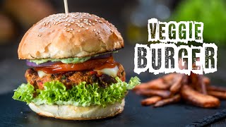 The Best Veggie Burger Recipe  Sweet Potato Burger Patties [upl. by Aurea]