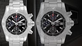 Breitling Avenger II Chronograph Black Baton Dial Mens Watch A13381  SwissWatchExpo [upl. by Nyral]