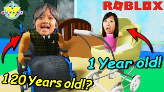 Ryan as an OLD MAN in Roblox Let’s Play Roblox Age Simulator with Ryan’s Mommy [upl. by Eilra535]