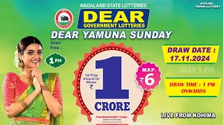 NAGALAND STATE DEAR 1 PM YAMUNA SUNDAY WEEKLY DRAW DATE 17112024 LIVE FROM KOHIMA [upl. by Salba]