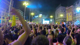 Croatian Fans React to Penalty Kicks  Ban Jelacic Square July 7th 2018 [upl. by Shirah]