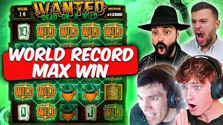 WANTED DEAD OR A WILD MAX WIN Top 10 World Record Wins Roshtein vs Trainwreckstv [upl. by Hudgens687]