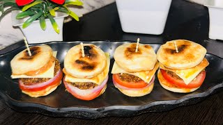 Mini Pita Bread Chicken Burger  Homemade Pita Bread Recipe [upl. by Ahsilam]