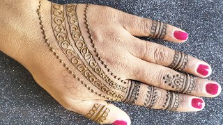 Most beautiful😍 back hand mehandi step by step  Easy and stylish mehandi  Mehandi [upl. by Denny]