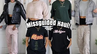 Super Cozy Missguided Haul Graphic Tees Sweats Jackets and More  Discount Code Included [upl. by Singhal]