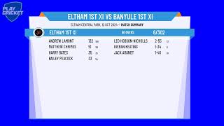 Eltham 1st XI v Banyule 1st XI [upl. by Lotsyrc]