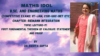 Lec17 First fundamental theorem of calculus statement and proof  In Hindi [upl. by Trescott]