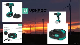 unboxing VONROC Accu 20V – 40Ah met usb C nieuw en accuboormachine [upl. by Loesceke]