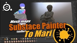 Substance Painter to Mari  Baking mesh maps for you Mari project [upl. by Ennayelsel]