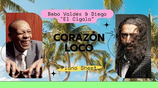 Corazón loco  Bebo Valdés amp Diego quot El Cigala quot  Video Sheet  Partitura [upl. by Yelsehc]