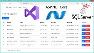 Create ASPNET Core Web Application With SQL Server Database Connection and CRUD Operations [upl. by Nrubliw496]