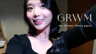 GRWM for Silent Disco Party💃🪩 Korean Makeup for US College party💄 [upl. by Ytinirt163]