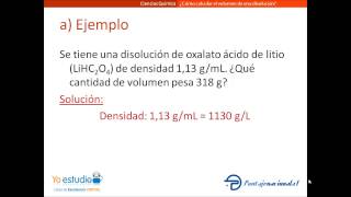 ¿Cómo calcular el volumen de una disolución [upl. by Careaga]