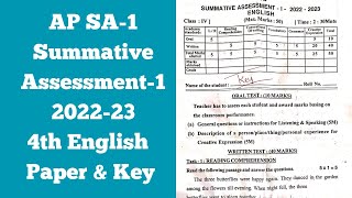 💯✍️ AP SA1 Summative Assessment1 4th Class English 202223 English paper amp Key 💯✍️ [upl. by Parent]