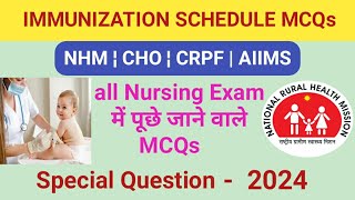 Pediatric immunization and Vaccinationmp cho exam important mcqsall staff nurse exam mcqs 2024 [upl. by Draneb503]