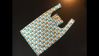 MAKE A TOTE BAG  THAT FOLDS INTO A POCKET  Pattern amp step by step instructions [upl. by Ainavi]