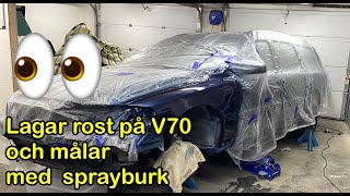 Lagar rost och lackerar med sprayburk i garaget [upl. by Aisenat450]