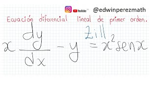 08 x dydxyx2senx Ecuación diferencial lineal de primer orden Método del factor integrante [upl. by Amann580]