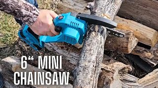 6Inch Mini Chainsaw SundpeyPRO 21V Electric Chainsaw [upl. by Schramke]