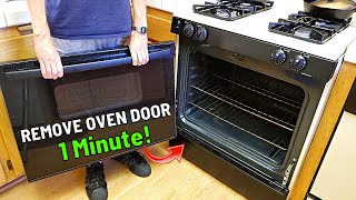 How To Easily Remove amp Reinstall Oven Door in 1 MINUTE  Jonny DIY [upl. by Aicilic370]