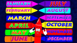 Months Of The Year Learning Video amp Preschool Rhyme for Kids [upl. by Radec856]