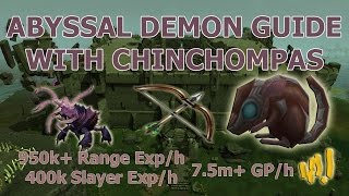 Runescape 3 New Abyssal Demon Guide ft Mechanized Chinchompas amp Aggro Pots 950k Range exph [upl. by Peoples99]