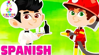 COMMUNITY HELPERS in SPANISH for KIDS Easy Spanish Language Learning [upl. by Anahsak]