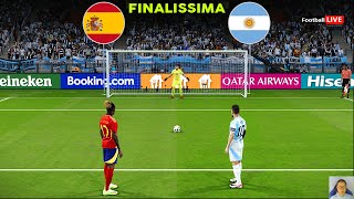 SPAIN Vs ARGENTINA  Penalty Shootout  FINALISSIMA 2024  Messi vs Yamal  PES Gameplay [upl. by Inoue344]