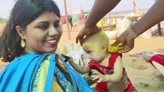 Baby Ka Mundan Sanskar Narmada Ji Ke Kinare Tonsure Ceremony and Bhandara Ayogan  Spiritual Vlog [upl. by Fulmis874]