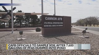 Cannon Air Force Base officials test soil after PFAS dumped into pond [upl. by Klarrisa]