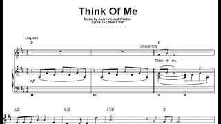 Think of me  Phantom of the Opera  Piano accompaniment [upl. by Drofnil]