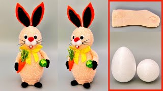 DIY Easy Sock Bunny Iepuras din soseta si ou de polistiren Decoratiuni de Paste [upl. by Efeek]