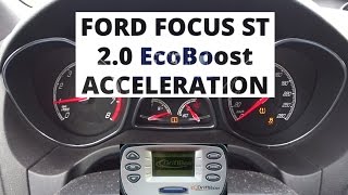 Ford Focus ST 20 EcoBoost 250 hp  acceleration 0100 kmh [upl. by Eellah]