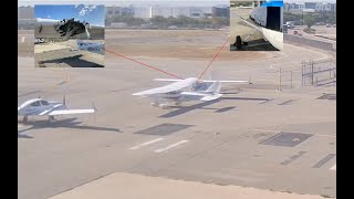 Hungry Cessna 150 vs Cessna 172 Skyhawk wing at Long Beach Airport KLGB Long Beach California [upl. by Aihseuqal]