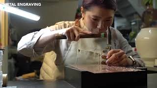 Process of making a table lamp with a pattern of more than 200 cherry blossom leaves japan process [upl. by Maxfield]