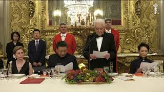 Intervento del Presidente Mattarella e del Presidente XiJinping ricevimento Quirinale [upl. by Otilopih]