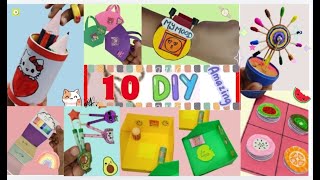 ✨️✨10 Easy Paper Craft ideasDIYSchool suppliesBack to school craftsMiniature craftsSchool Hacks [upl. by Tillfourd426]