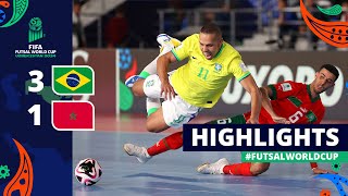 Brazil v Morocco  FIFA Futsal World Cup 2024  Quarterfinals  Highlights [upl. by Arahs904]